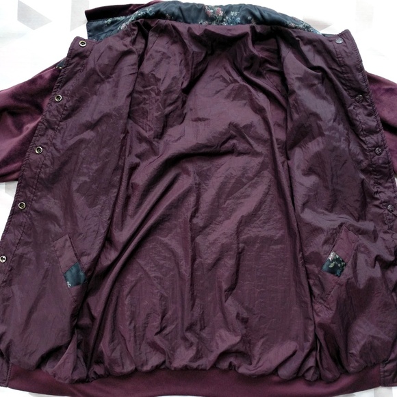 Boho Velvet Floral Reversible Parka Jacket Long Cardigan Coatigan Vintage M - Picture 6 of 8